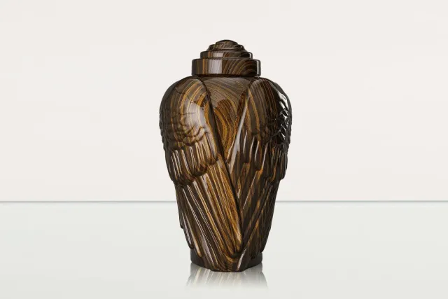 Pulvis Art Urns Ali WI-L urna ceramica strisce di legno