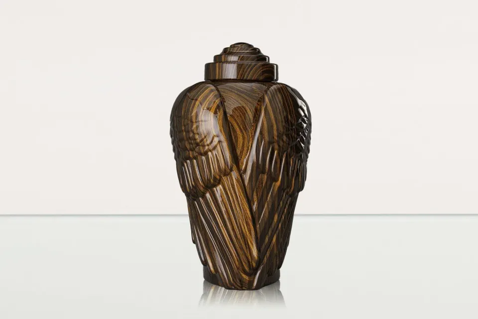 Pulvis Art Urns Ali WI-L urna ceramica strisce di legno
