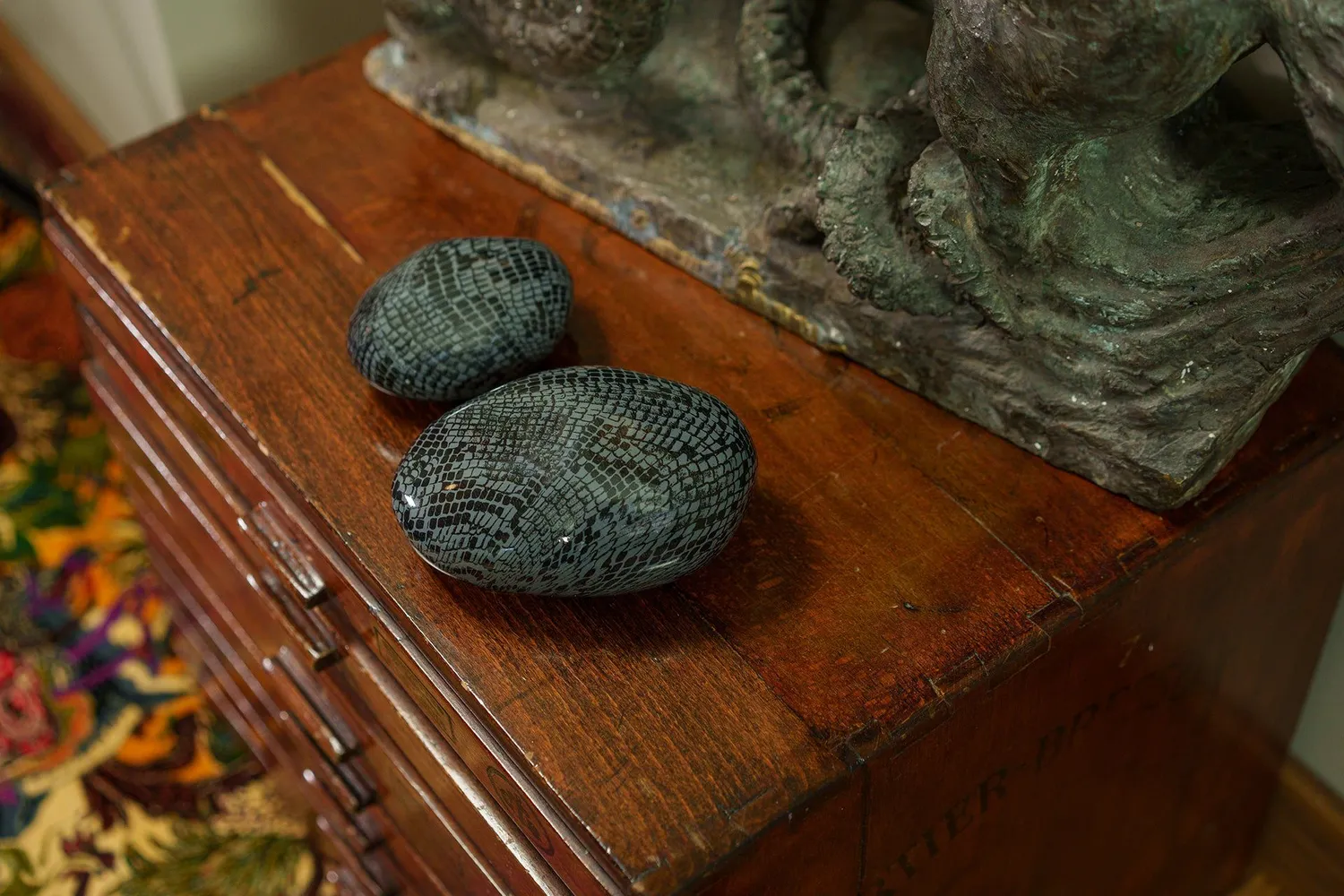 Pulvis Art Urns Mini Reptile Urn urna per rettili blu scuro ceramica