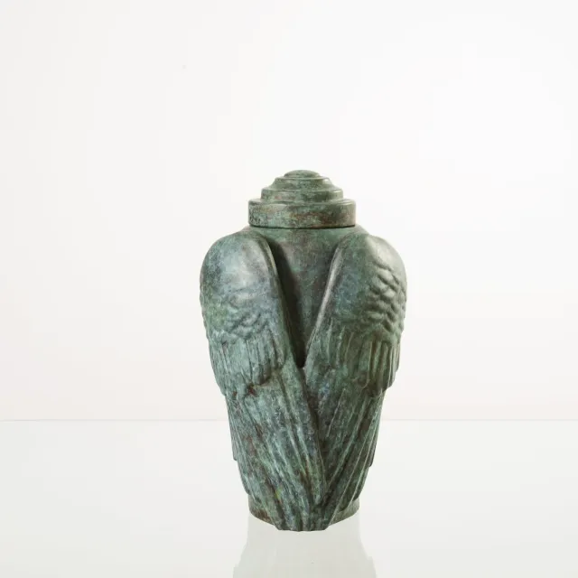 Pulvis Art Urns Wings urna cineraria in bronzo patina verde 3,1 L