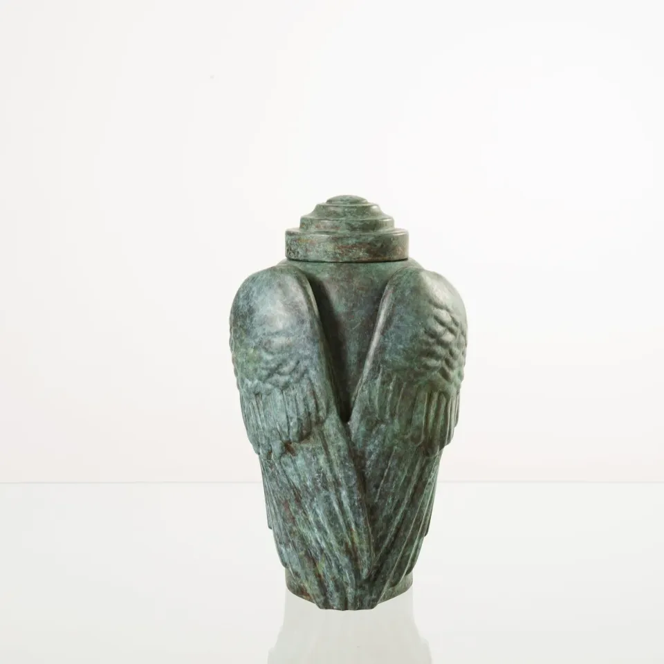 Pulvis Art Urns Wings urna cineraria in bronzo patina verde 3,1 L