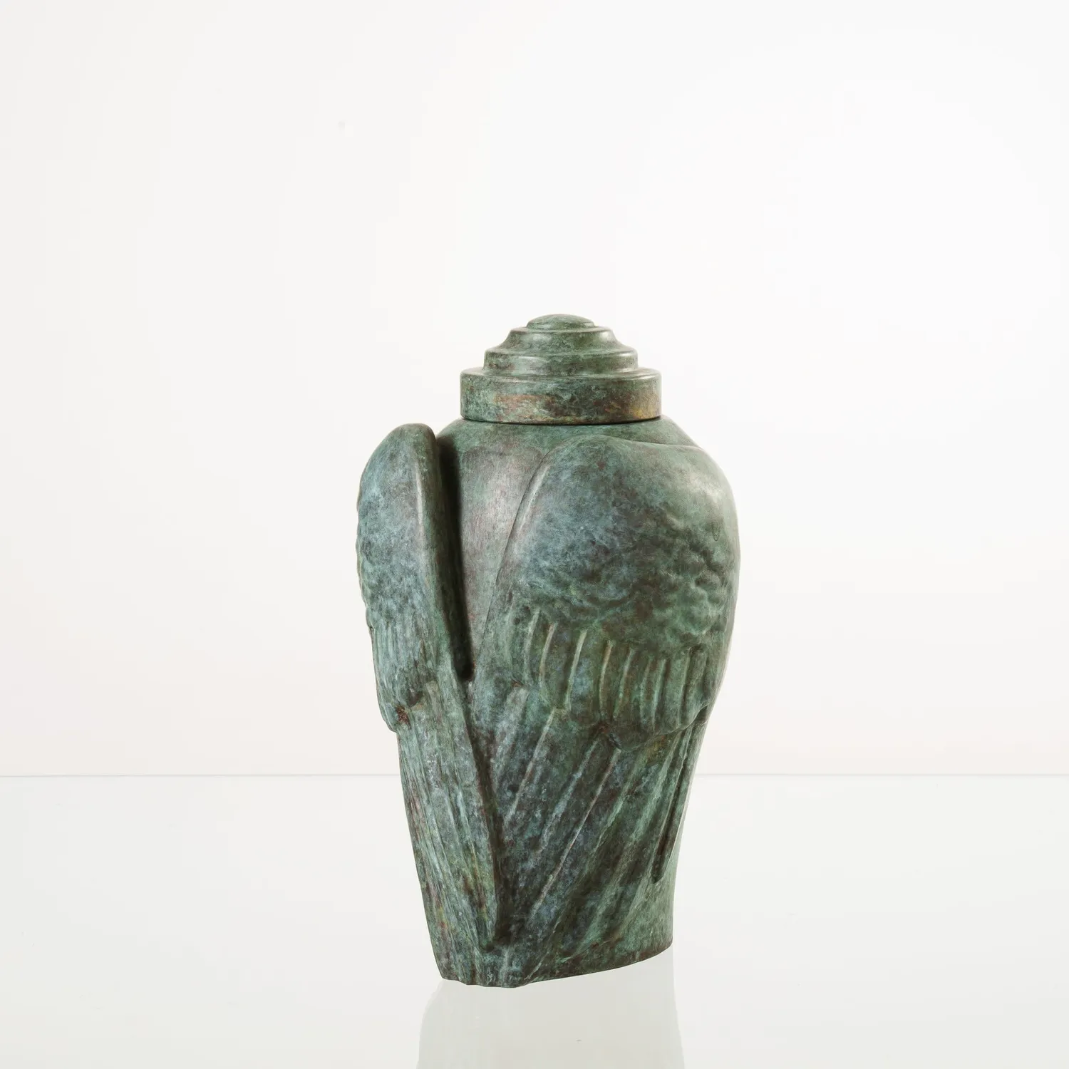 Pulvis Art Urns Wings urna cineraria in bronzo patina verde 3,1 L