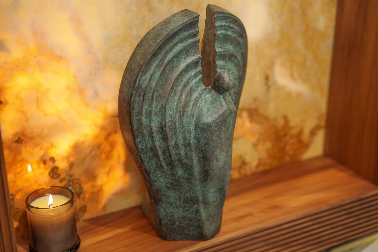 Pulvis Art Urns Guardian urna cineraria in bronzo patina verde