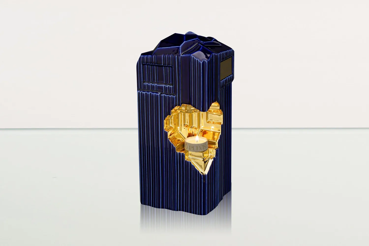 Pulvis Heart HE-L-45 urna cineraria ceramica con candela