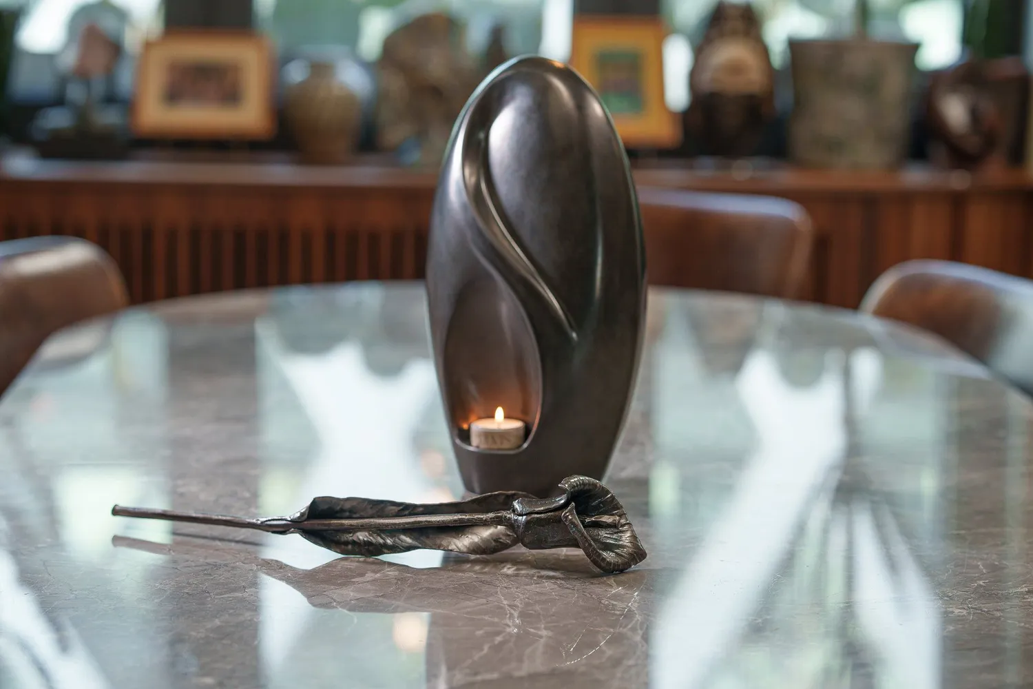 Pulvis Art Urns Fiore di Calla in ferro battuto a mano commemorativo