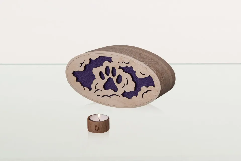 Pulvis Art Urns Zampa del Cielo urna per animali in compensato 0,95 L