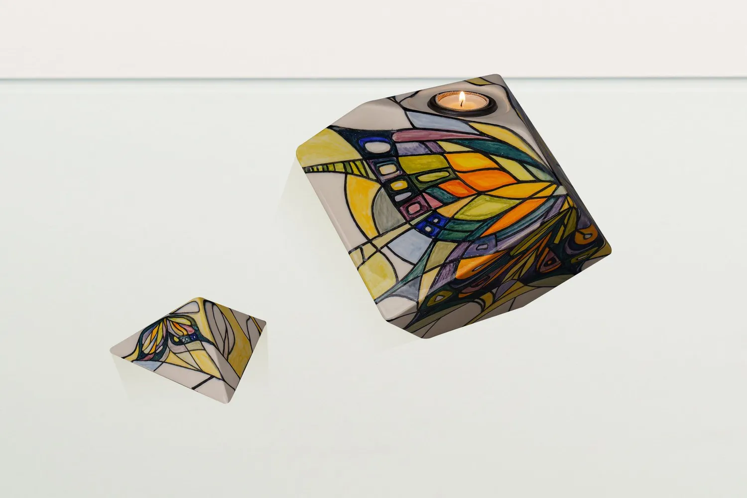 Pulvis Art Urns Abstract Butterfly AB-L urna cineraria grande in ceramica