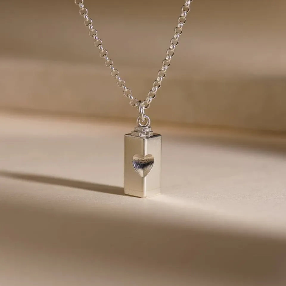 Pulvis Art Urns Cuore collana cineraria in argento per ceneri