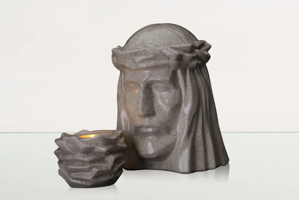 Pulvis Art Urns Il Cristo set urna cineraria grande e ricordo