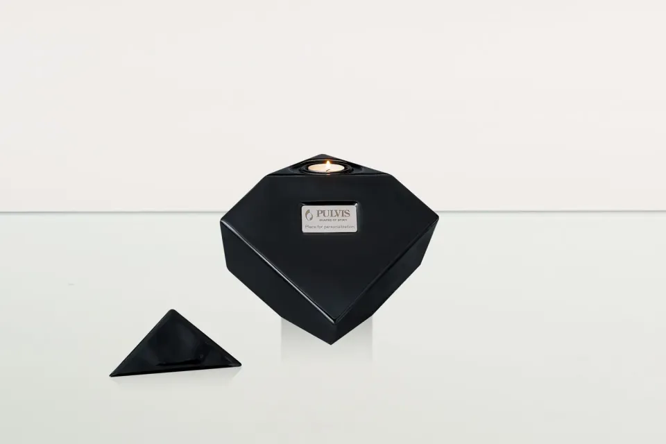 Pulvis Art Urns Abstract urna cubica per cremazione in ceramica