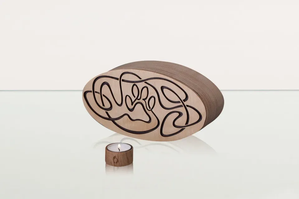 Pulvis Art Urns Cosmic Paw urna per animali legno multistrato 0,95 L