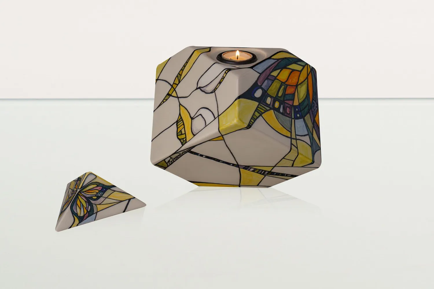 Pulvis Art Urns Abstract Butterfly AB-L urna cineraria grande in ceramica