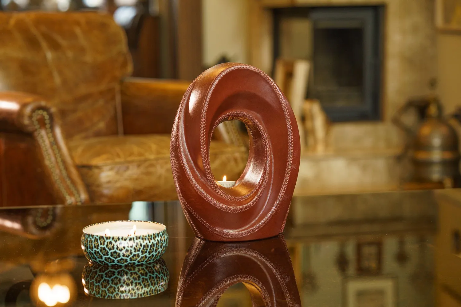 Pulvis Art Urns Il Passaggio PA-L urna pelle con candela