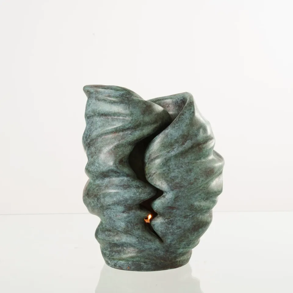 Pulvis Art Urns Light LI-L urna bronzo patina verde con candela
