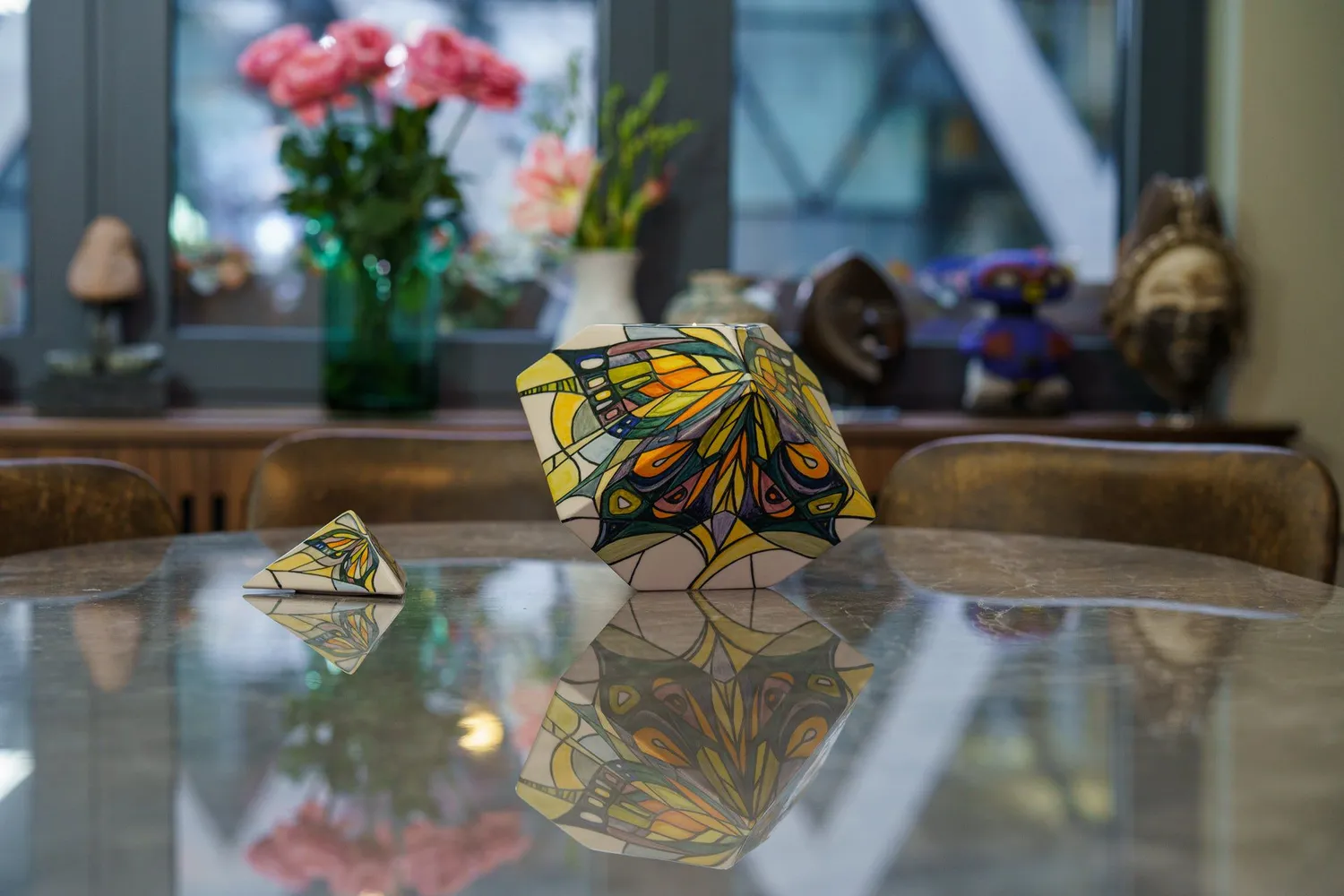 Pulvis Art Urns Abstract Butterfly AB-L urna cineraria grande in ceramica