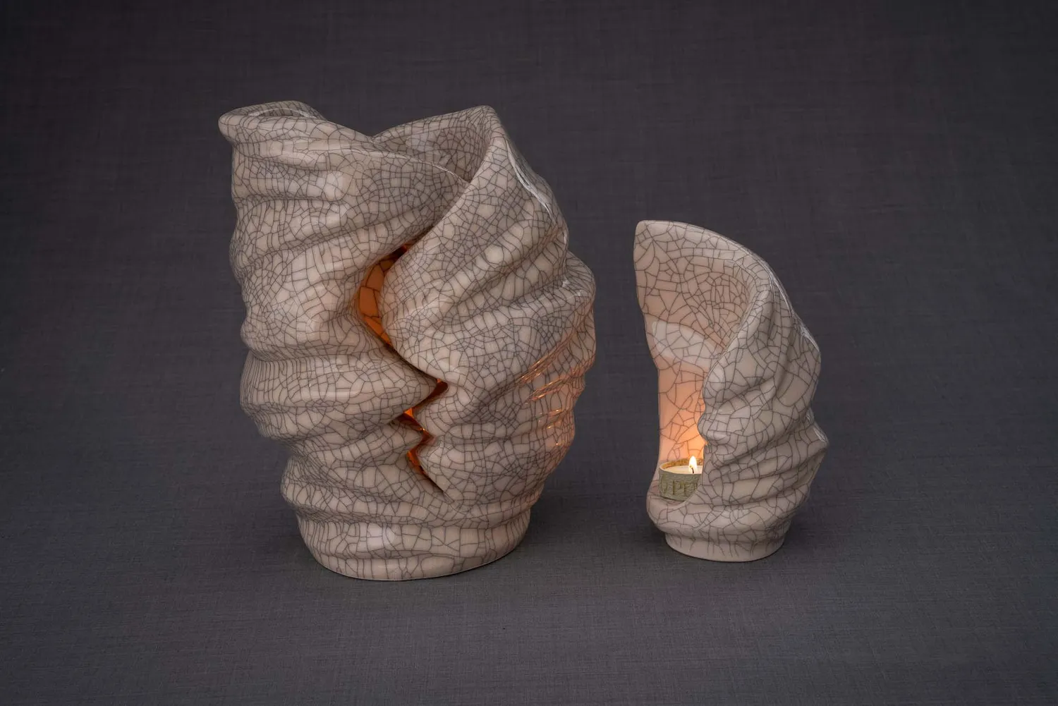 Pulvis Light set urna cineraria grande e ricordo in ceramica
