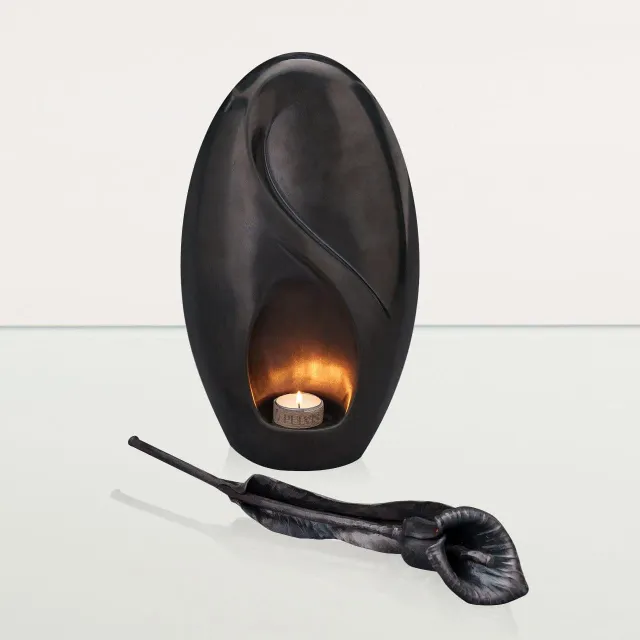 Pulvis Art Urns Fiore di Calla in ferro battuto a mano commemorativo