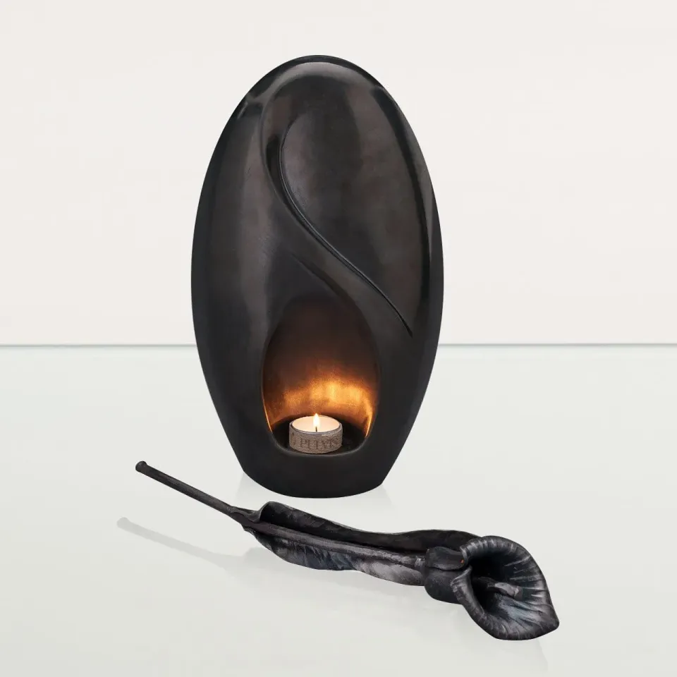 Pulvis Art Urns Fiore di Calla in ferro battuto a mano commemorativo