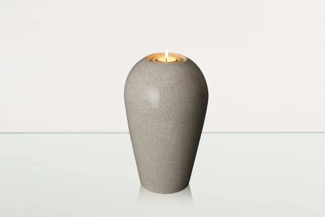 Pulvis Art Urns Serenità urna cineraria grande in ceramica con candela