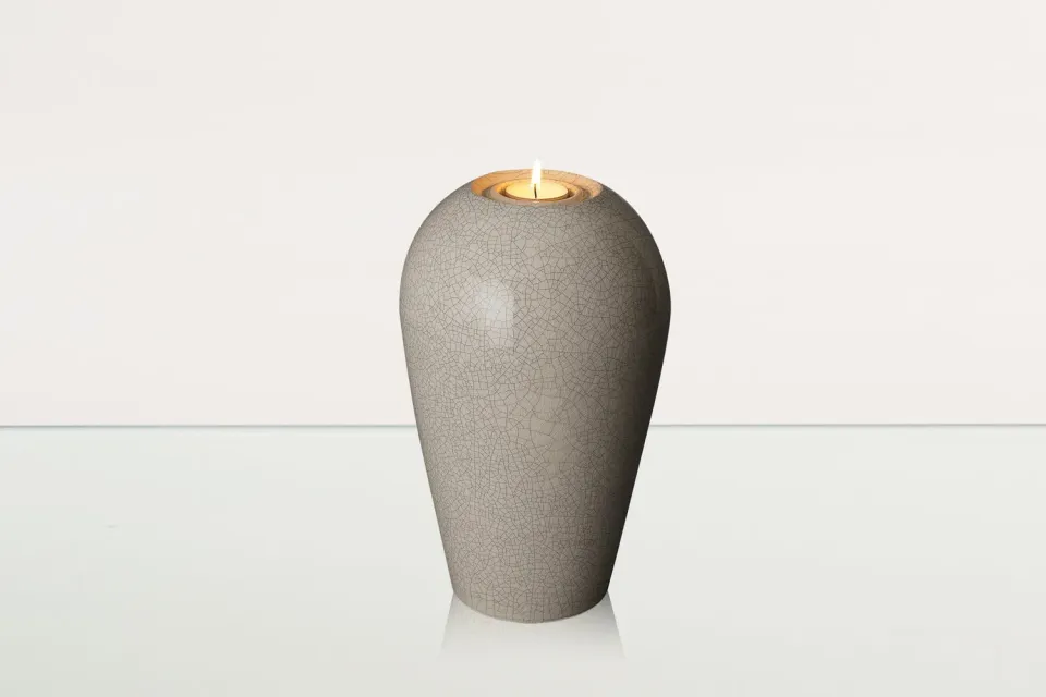 Pulvis Art Urns Serenità urna cineraria grande in ceramica con candela