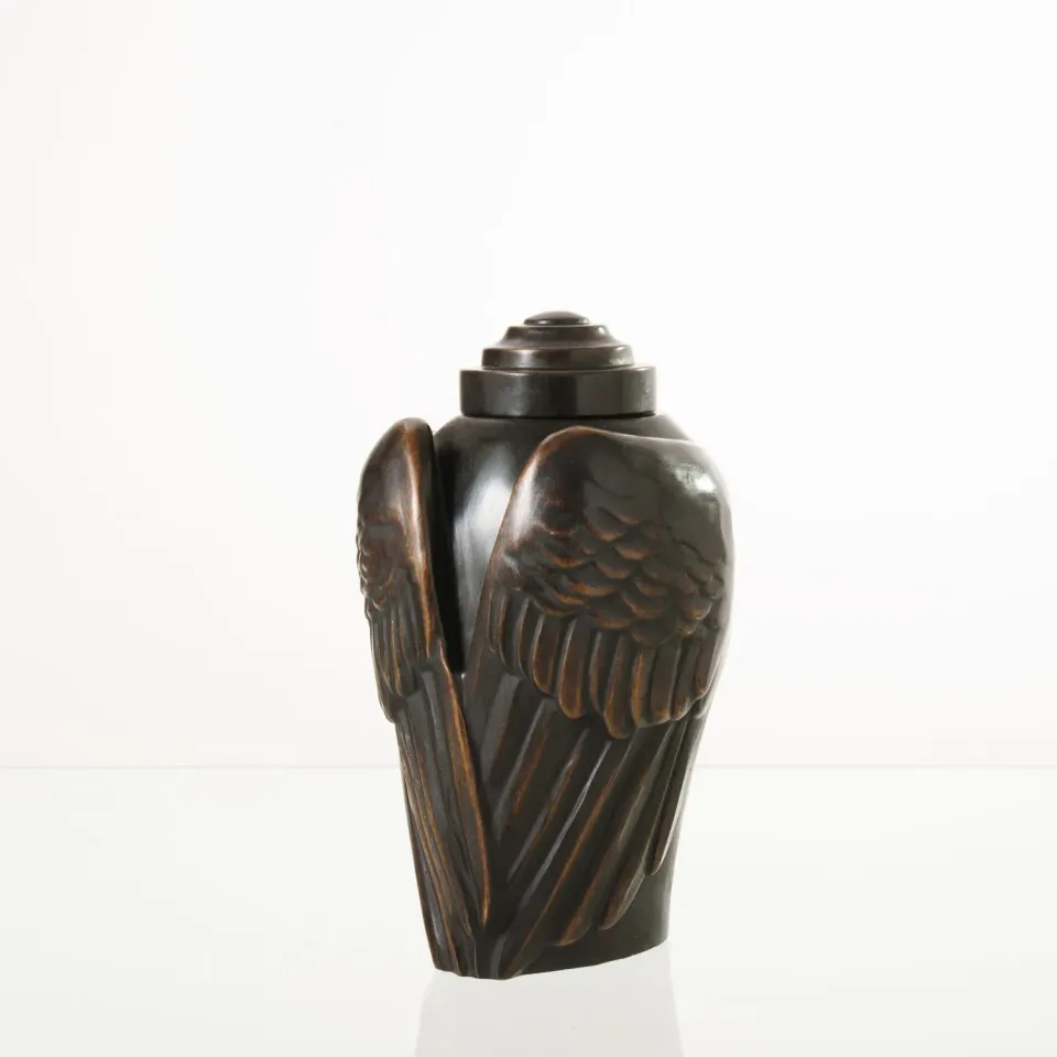 Pulvis Art Urns Ali urna cineraria in bronzo patina scura 3,1 L
