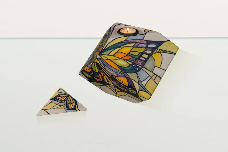 Pulvis Art Urns Abstract Butterfly AB-L urna cineraria grande in ceramica