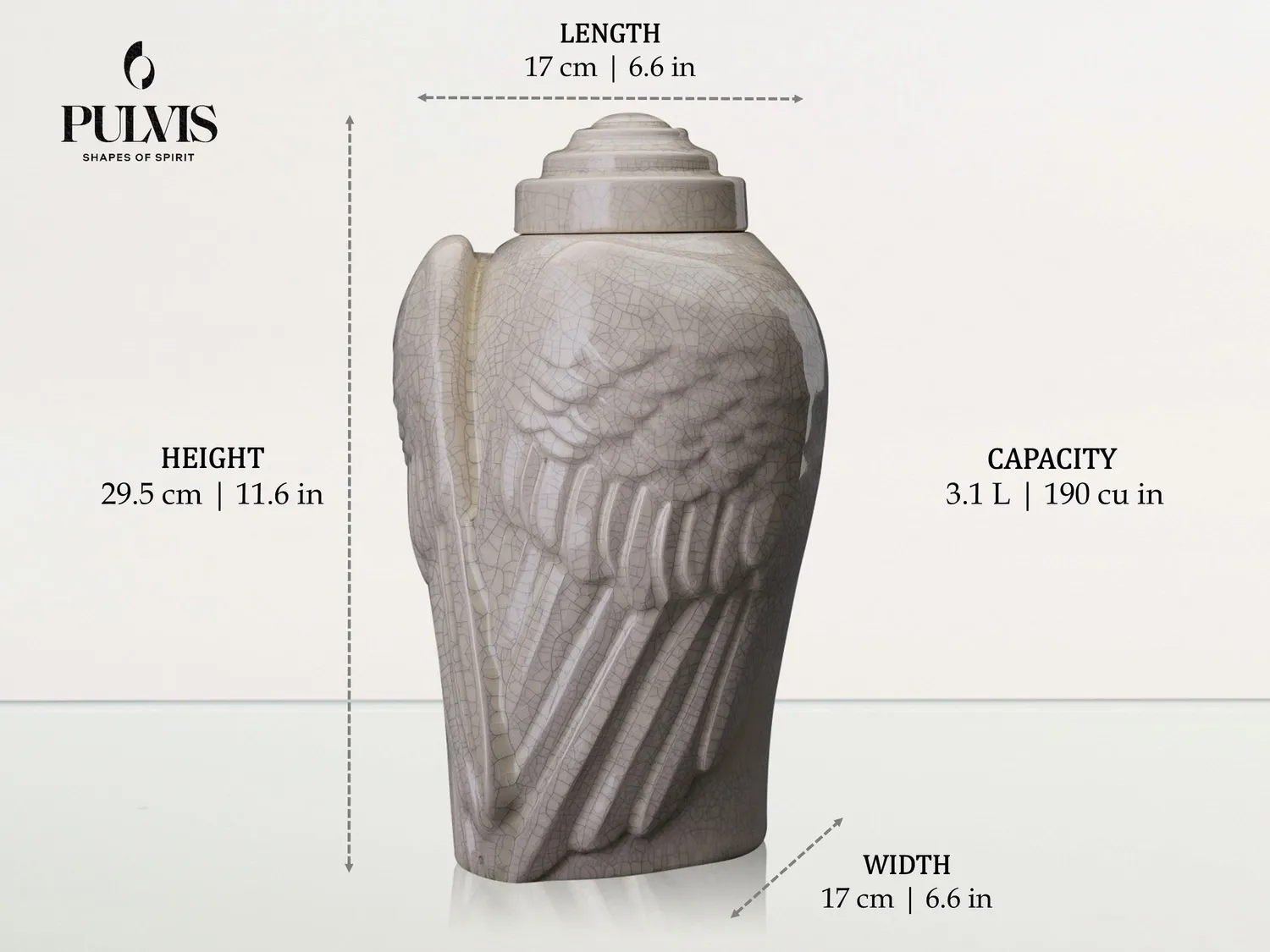 Pulvis Art Urns Ali urna cineraria grande