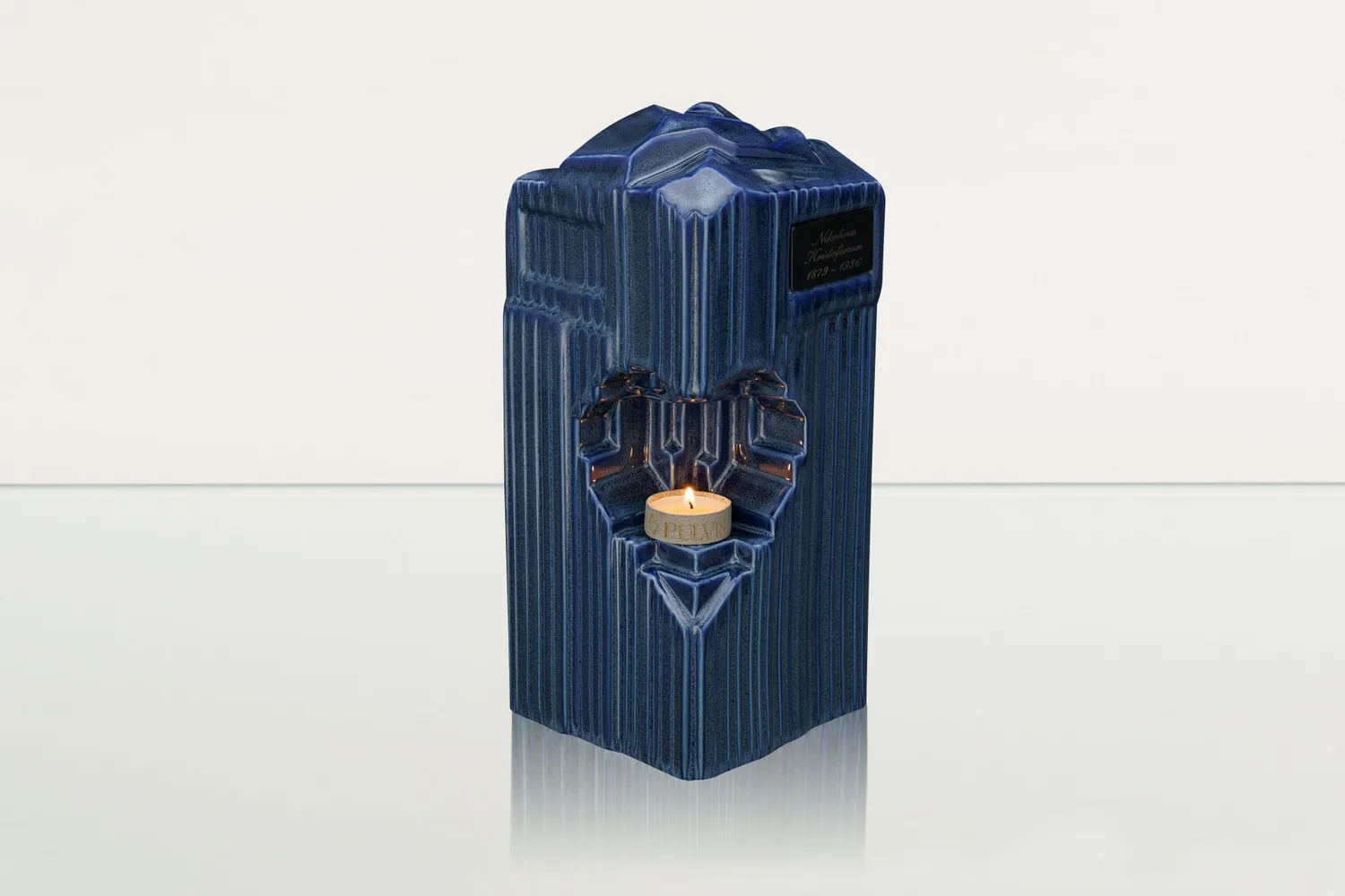 Pulvis Heart HE-L-45 urna cineraria ceramica con candela