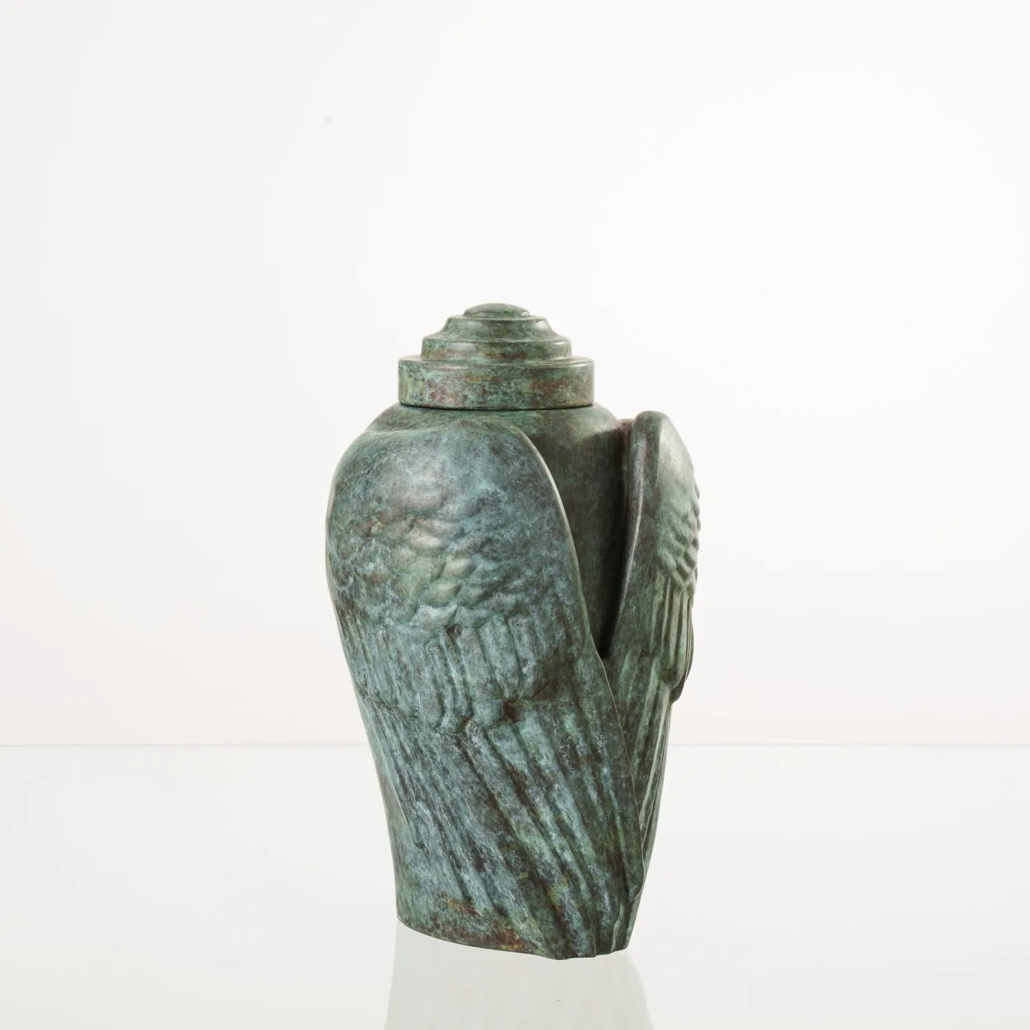 Pulvis Art Urns Wings urna cineraria in bronzo patina verde 3,1 L